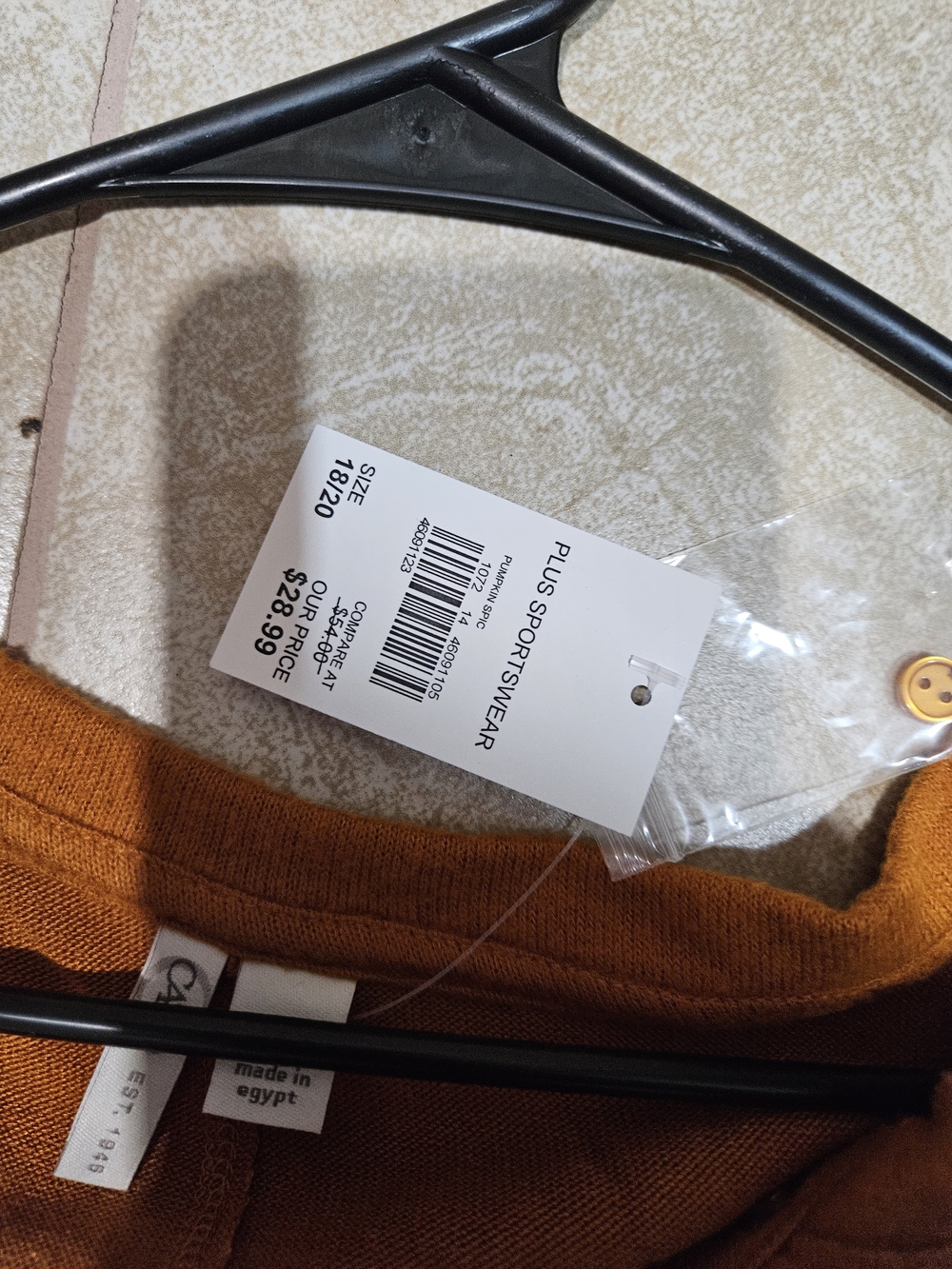 Cato Plus-Size Crewneck Sweater in Rust Orange